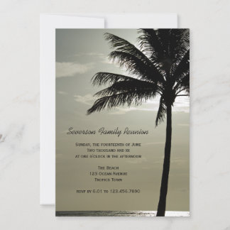 Palm Tree Silhouette Family Reunion Invitation