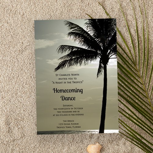 Palm Tree Silhouette Homecoming Dance Invitation