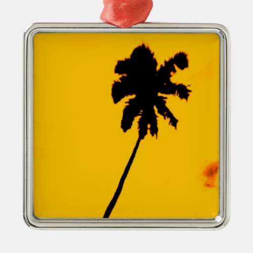 Palm Tree Silhouette Metal Ornament