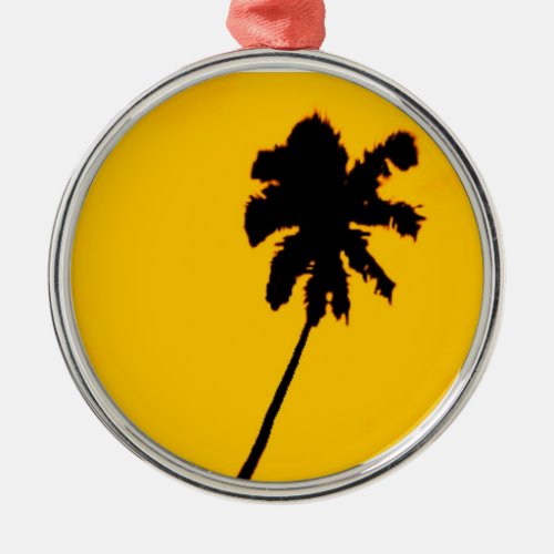 Palm Tree Silhouette Metal Ornament