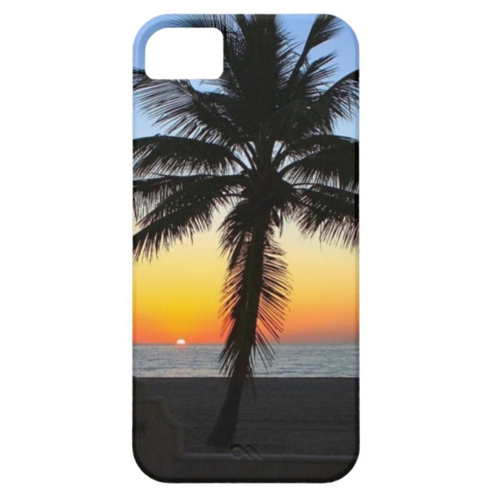 Palm Tree Silhouette Ocean Sunset iPhone 5 Case