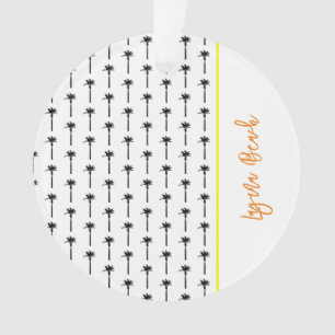 Palm Tree Silhouette Pattern LOCATION Coastal Chic Ornament