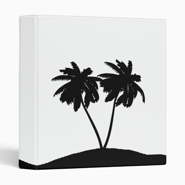 Palm Tree Silhouette template  3 Ring Binder (Front/Spine)