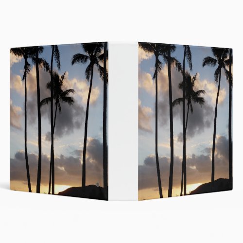 Palm Tree Silhouettes in Hawaii 3 Ring Binder