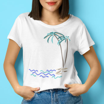 Palm Tree Sketch T Shirt by Gingezel at Zazzle