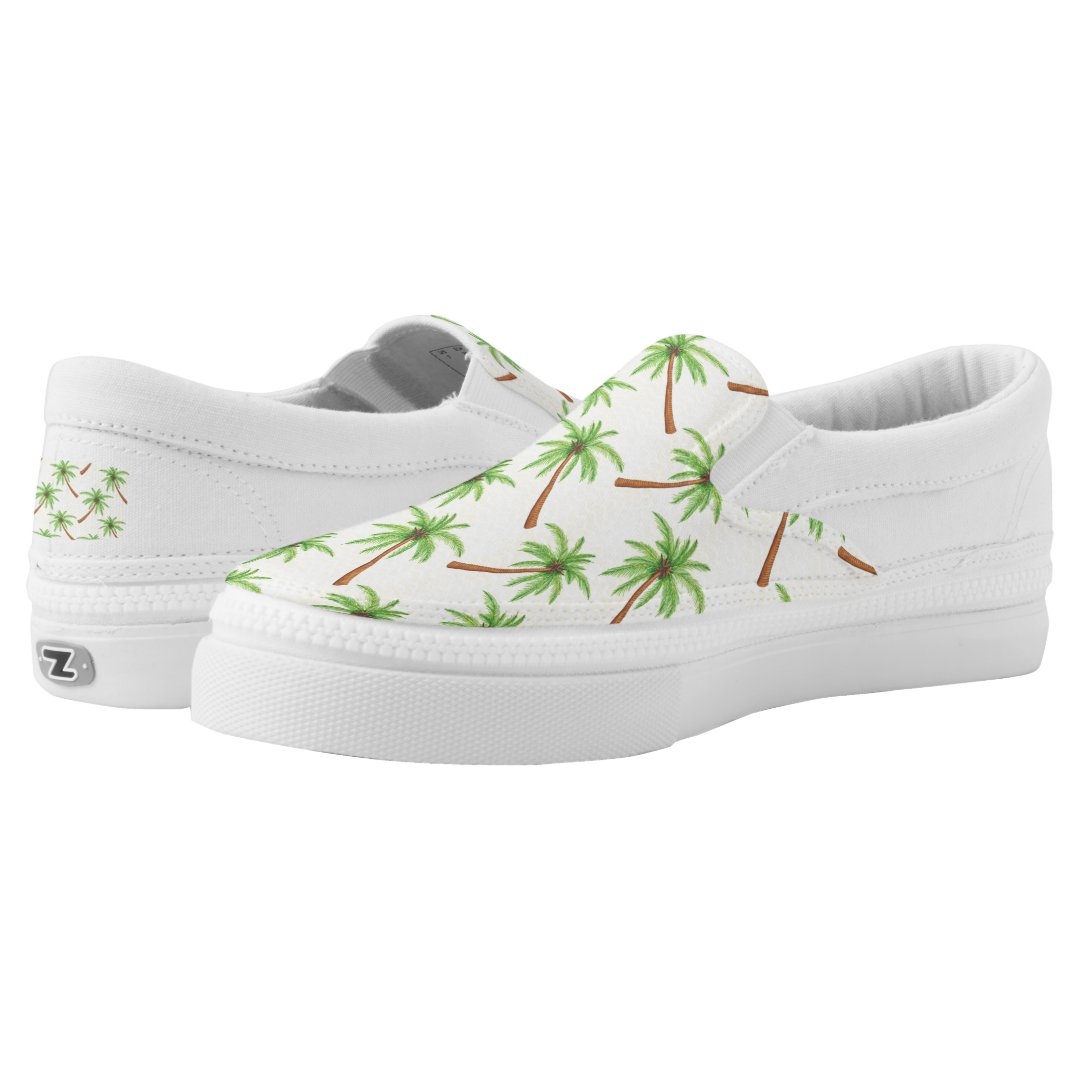 Tropical Palm Leaf Pineapple Print Men's Slip On Sneakers