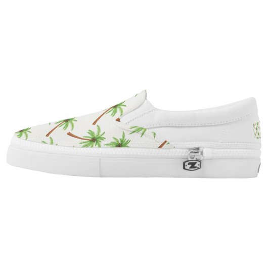 Palm Tree Slip-On Sneakers (Left Shoe Outside)