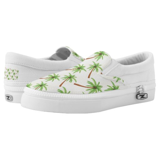 Green Palm Tree Hawaiin Print Women's Sneakers