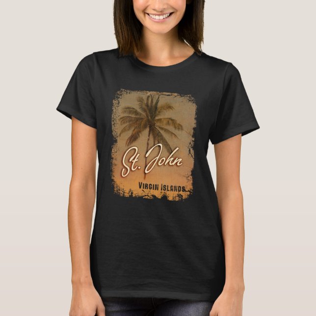 PALM TREE St John Virgin Islands T-Shirt (Front)