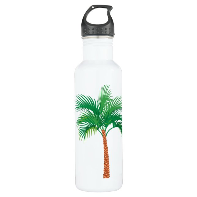 Palm Tree Stainless Steel Water Bottle (Front)