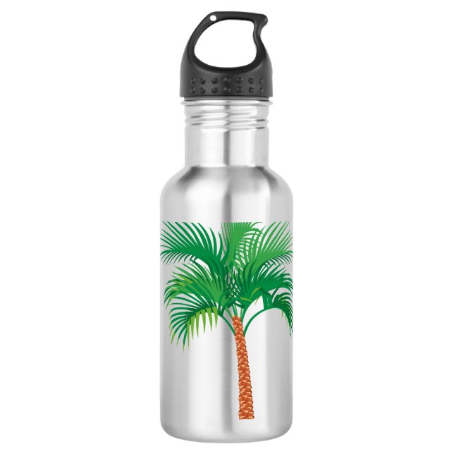 Palm Tree Stainless Steel Water Bottle (Front)
