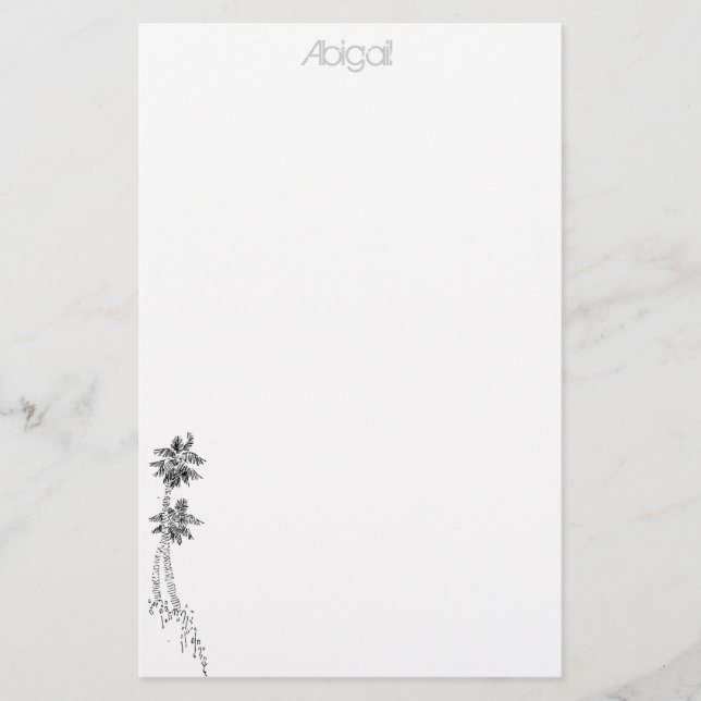 Palm tree stationery - personalized (Front)