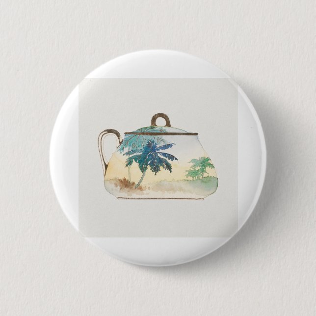 Palm Tree Sugar Bowl by Noritake Factory Button (Front)