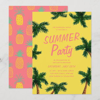 Palm Tree Summer Party Invitation