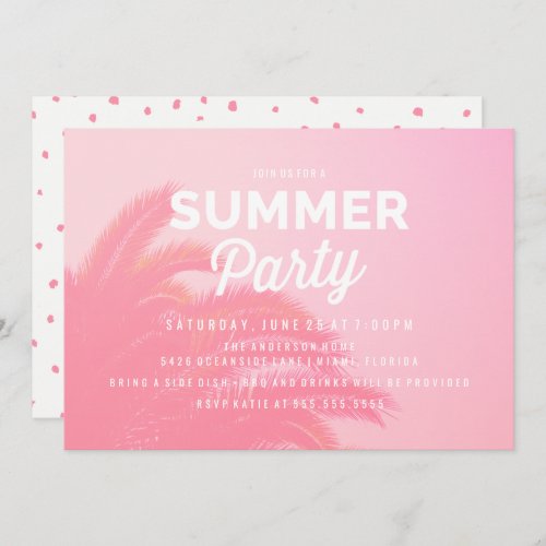 Palm Tree Summer Party Invitations