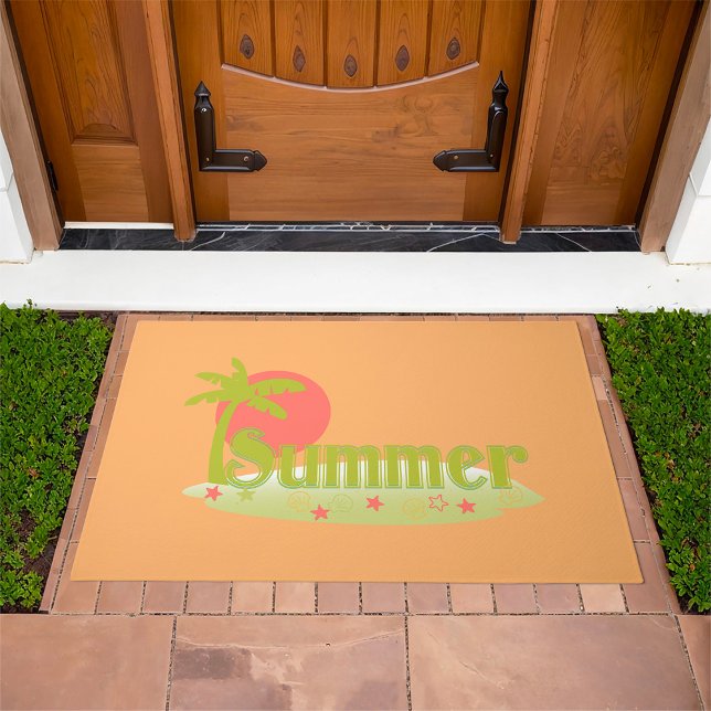 Palm Tree Summer with Sun and Beach Doormat (Creator Uploaded)