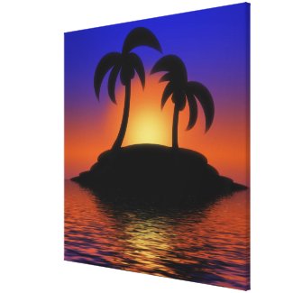 Palm Tree Sunrise Canvas Print