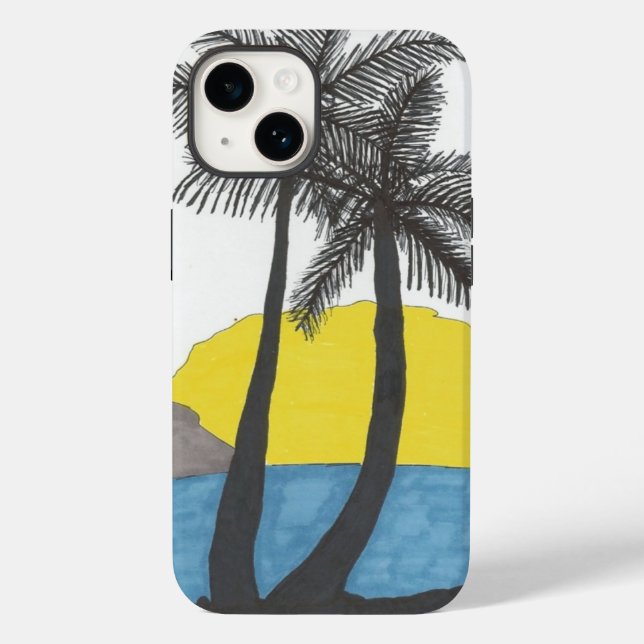 Palm Tree Sunrise Case-Mate iPhone Case (Back)