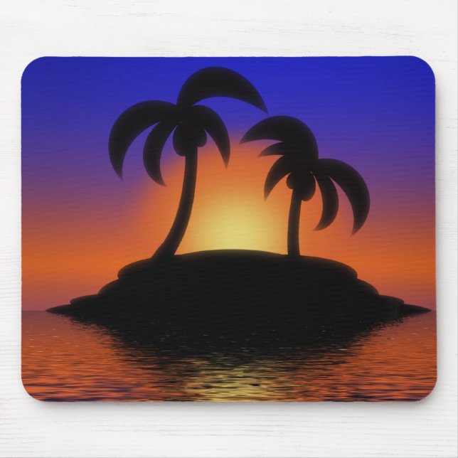 Palm Tree Sunrise mousepad (Front)