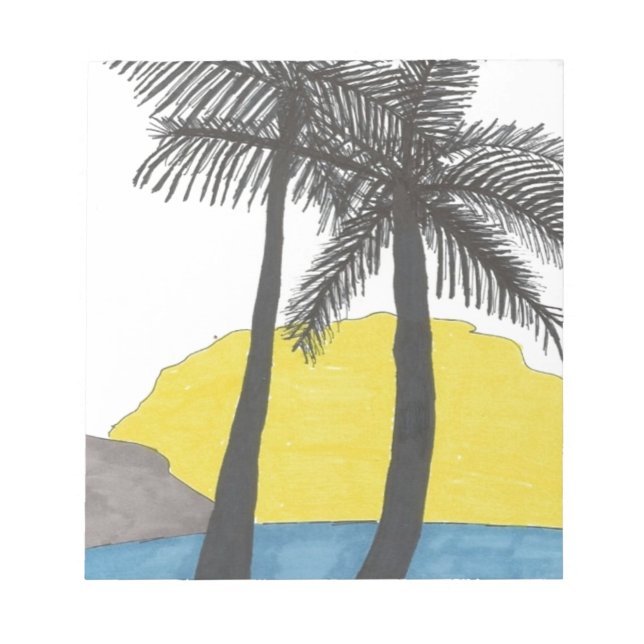 Palm Tree Sunrise Notepad (Front)