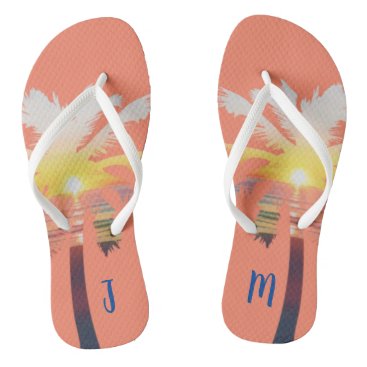 Palm Tree Sunrise Personalized Flip Flops Palm Tree Sunrise Personalized Flip Flops