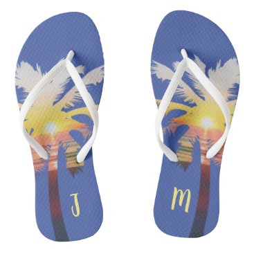 Palm Tree Sunrise Personalized Flip Flops Palm Tree Sunrise Personalized Flip Flops