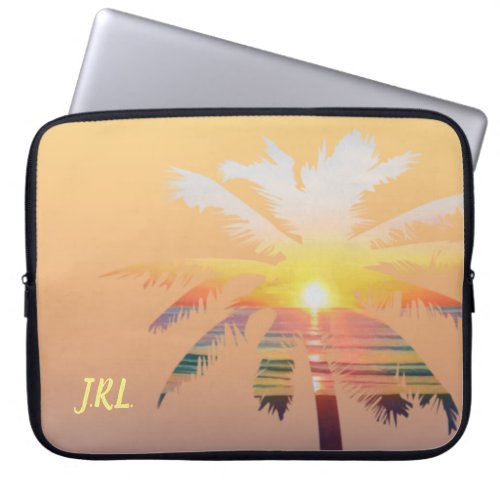 Palm Tree Sunrise Personalized Laptop Sleeve