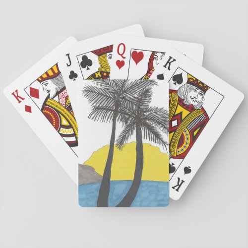 Palm Tree Sunrise Playing Cards