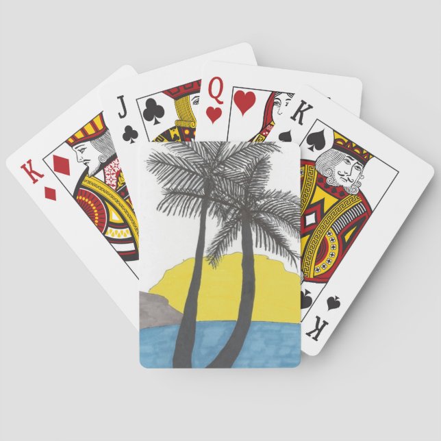Palm Tree Sunrise Poker Cards (Back)