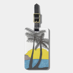 Palm Tree Sunrise Silhouette Luggage Tag