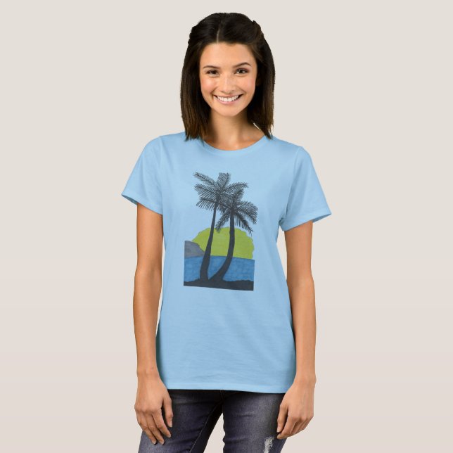 Palm Tree Sunrise Tshirt (Front Full)