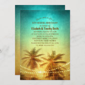 Palm Tree Sunset Beach Themed Bridal Shower Invitation (Front/Back)