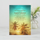 Palm Tree Sunset Beach Themed Bridal Shower Invitation (Standing Front)