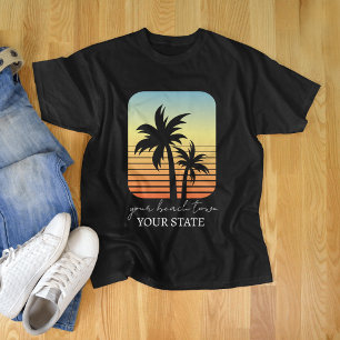 Palm Tree Sunset Custom City & State T-Shirt
