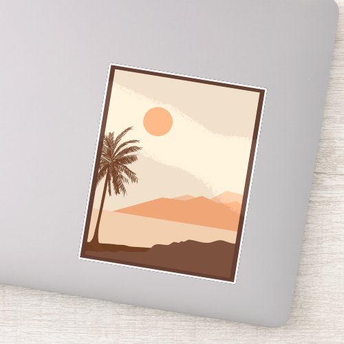 Palm Tree Sunset, Island, Boho Abstract Art Sticker