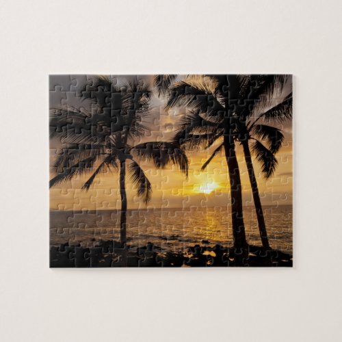 Palm tree sunset jigsaw puzzle