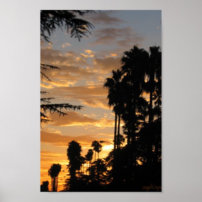 Palm Tree Sunset Los Angeles 8x12" Poster (Front)