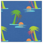 Palm Tree Sunset on Sea Pattern Customizable Fabric