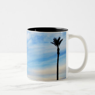 Palm Tree Sunset Photo Two-Tone Coffee Mug