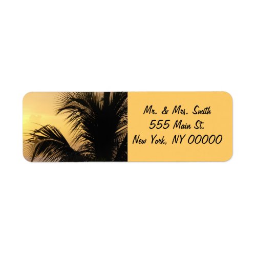 Palm Tree Sunset Return Address Labels