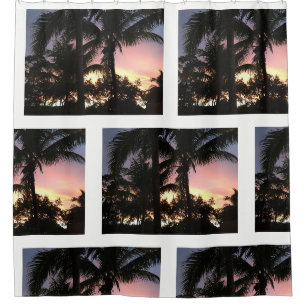 Palm Tree Sunset Shower Curtain