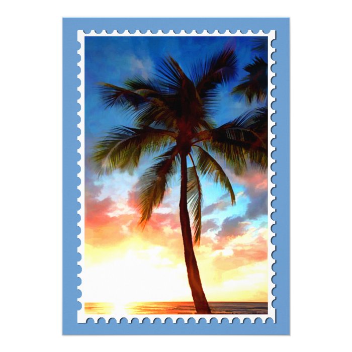 Palm Tree Sunset Stamp Announcement