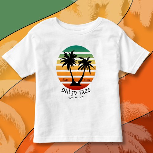 Palm Tree Sunset Toddler T_shirt