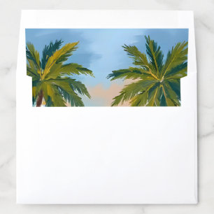 Palm Tree Sunset Tropical Beach Wedding Envelope Liner