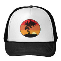 Palm Tree Sunset Trucker Hat
