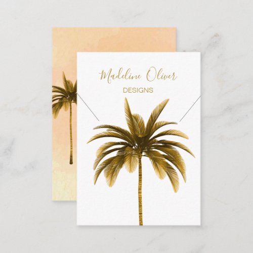 Palm Tree Terracotta Modern Necklace Display     Business Card
