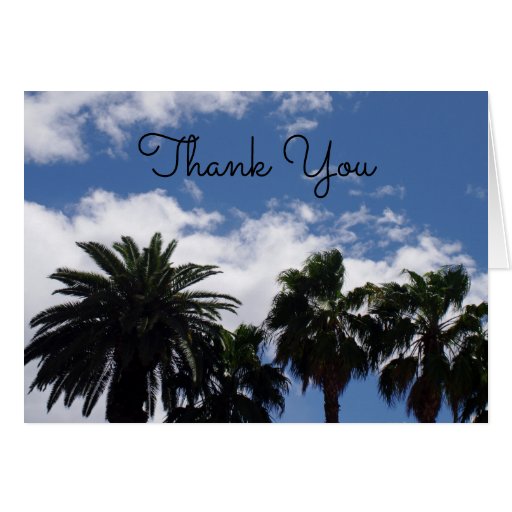 Palm Tree Thank you Card | Zazzle