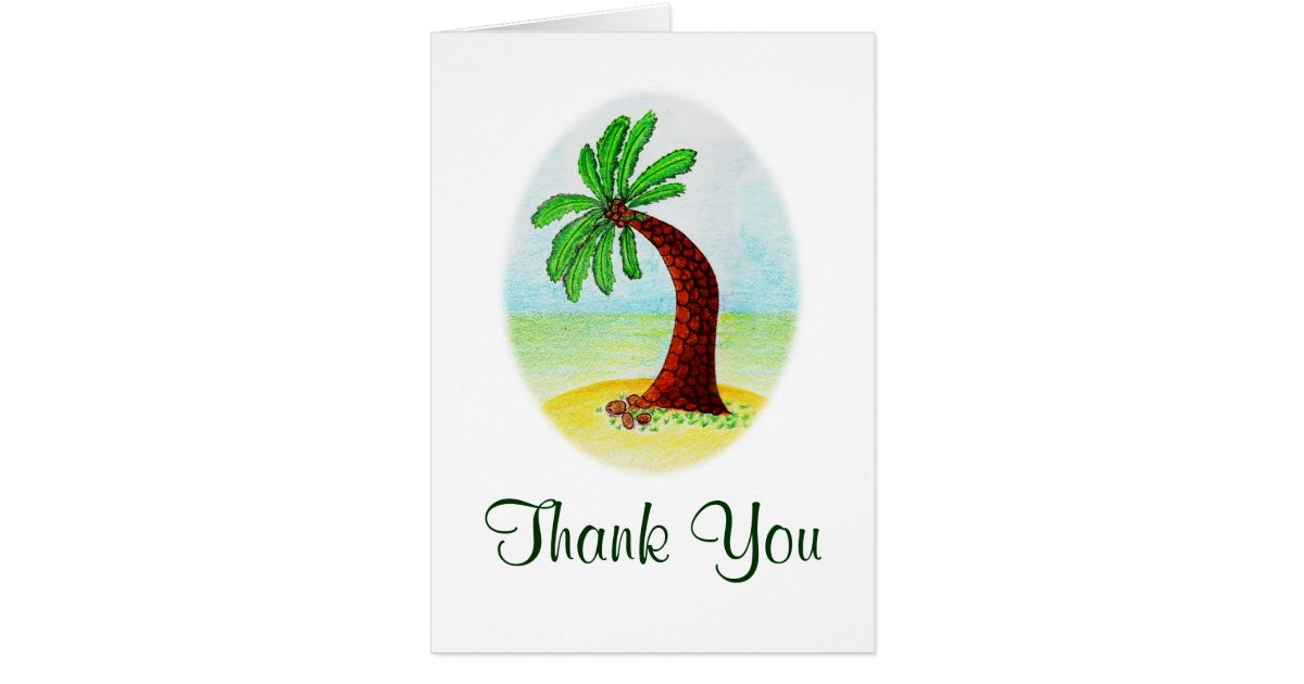 palm tree, Thank You Card | Zazzle