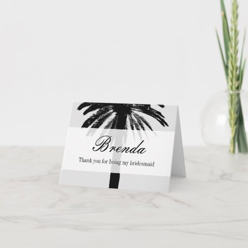 Palm tree thank you for being my bridesmaid cards