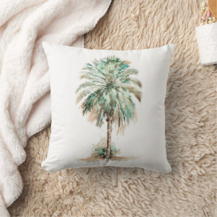 Palm tree throw pillow